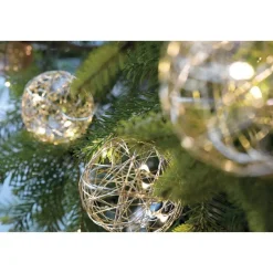 RETIF Girlande Aus 10 Goldfarbenen Kugeln O 8 Cm - 50 Warmweise Mikro-Leds 1,8 M Sale