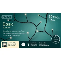 RETIF Girlande Warmweis 80 Leds Schwarzes Kabel 6 M Clearance