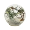 RETIF Glaskugel Mit Piniendekor Und 15 Warmweisen Mikro-Leds O 18 Cm New