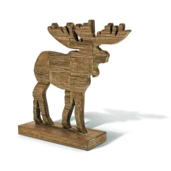 RETIF Rentier Aus Holz Auf Sockel B 32,5 X T 10 X H 33 Cm Clearance