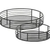 RETIF Tabletts, Spiegel Und Schwarzes Metall L20 X T20 X H5Cm Und L25 X T25 X H5Cm Discount
