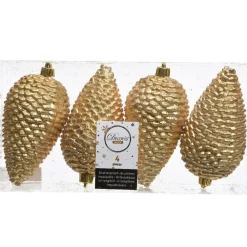 RETIF Tannenzapfen Goldfarbig 7 X 12 Cm – 4 Stuck Clearance