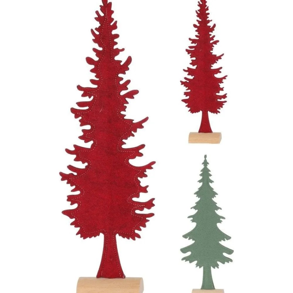 RETIF Weihnachtsbaum Aus Holz Und Filz H42Cm 2 Mogliche Farben Rot/Grun Cheap