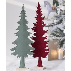 RETIF Weihnachtsbaum Aus Holz Und Filz H42Cm 2 Mogliche Farben Rot/Grun Cheap